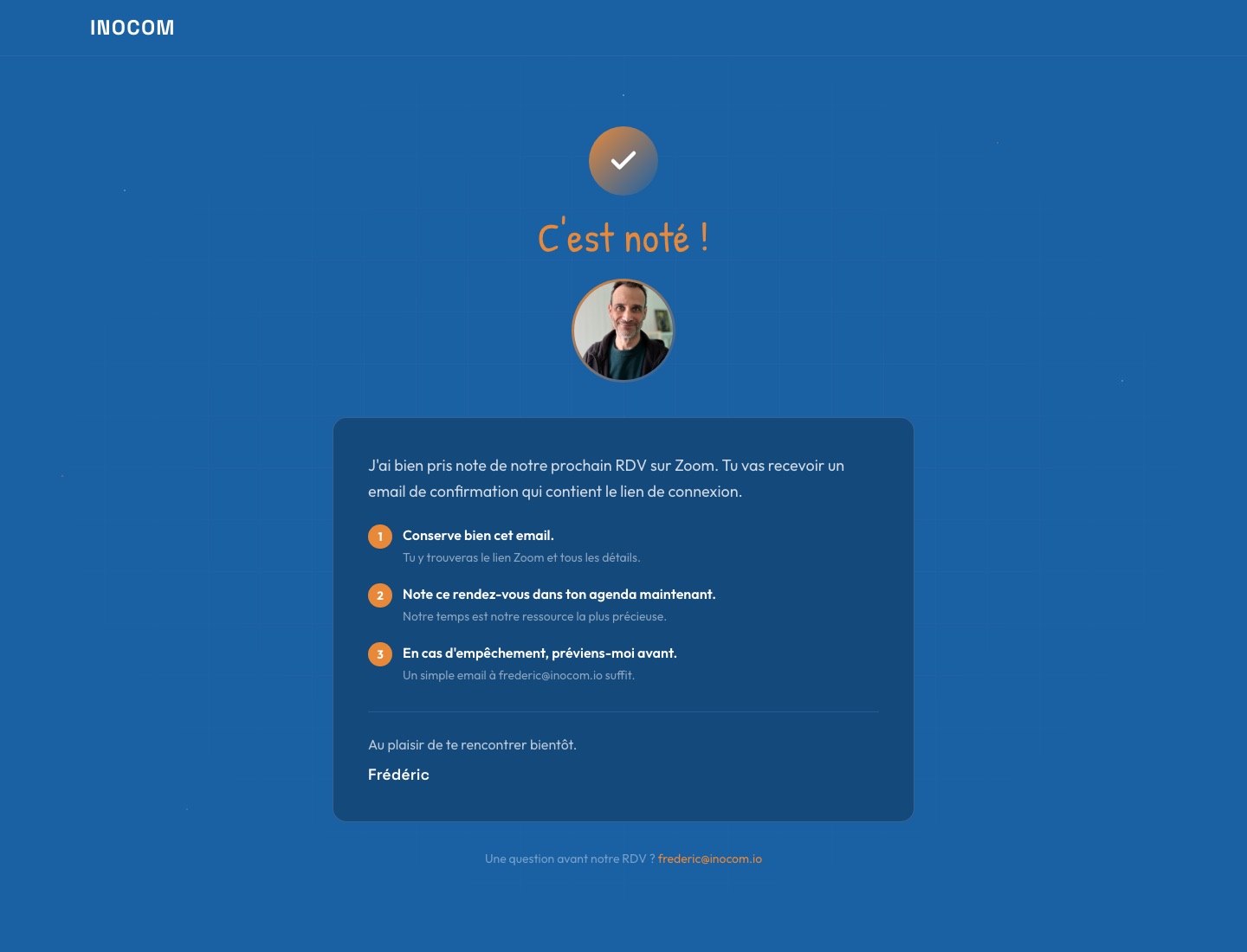 Inocom Consulting IA — Page 4 · RDV confirmé
